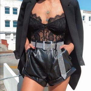 Nasty Gal Silver Rhinestone Belt